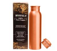 Copper Water Bottle 34oz - Handcrafted Ayurvedic 100% Pure Copper Water Bottle for Drinking - Leak-Proof Lid BPA Free Joint Free & Eco Friendly with Premium Quality for Sport & Travel (Matte Plain)