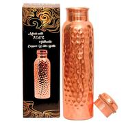 Copper Water Bottle - 34oz - Handcrafted Ayurvedic 100% Pure Copper Water Bottle for Drinking |Men & Women| Leak-Proof Lid BPA Free Non-Insulated & Eco Friendly with Premium Quality for Sport & Travel
