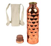 Copper Water Bottle, Leak Proof Water Tumbler, 32oz Pure Metal Jug, Ayurvedic Hydration Drinkware, Traditional Wellness Vessel Design, Suitable for Gym Travel Camping Yoga Outdoors
