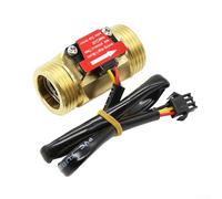 Copper Water Flow Meter Hall Sensor DC 3.5-24V Robust | Hall effect tech, fast response, brass body, G3/4 thread, 1-30L/min range, clean water only