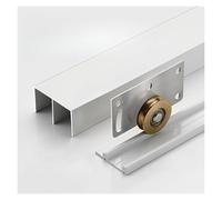 Copper Wheel Sliding Door Track Kit Heavy Duty No-Cut Double Rail for 15-18mm Wardrobe Cabinet Doors 1set(90cm)