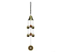Copper Wind Chime with Bell Dragon Pendant for Garden and Indoor Use, Enhances Farmhouse Style Rooms, Balcony, Porch, and Outdoor Spaces