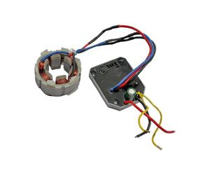 Copper Winding Stator Coil Assembly for Grinder Maintenance, Control Board Replacement Part with Wiring and Iron Structure Detail Guide