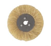 Copper Wire Brush Polishing Wheel for Grinder - Soft Flat Brass, 100-250 mm Diameter, 0.15 mm Wire, Crimped Design for Metal Burr Removal, Rust & Removal, Fine(150mmx16mm)