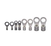 Copper Wire Lugs 1pcs RNB 5.5 8 14 22 38 60 80-3.7 4 5 6 8 10 12 Copper Ring Tongue Wire Cable Connector Lug Spade Screw Non Insulated Crimp Terminal(2Pcs RNB38-6)