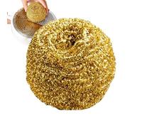 Copper Wire Sponge - 10x8cm Wire Scouring Ball Scrubber, Household Buildup Remover, Stainless Steel Pot Cleaner, Pan Barbecue Grill Scrub Tool, Tile Baking Net Cleaner for Removing Oil Stains