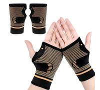 Copper Wrist Support 1 Pair, Suitable for Men and Women, Wrist Compression Support, Wrist Sleeve, Suitable for Sports, Daily Wear, Middle-Aged and Elderly Use, M