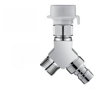 Copper Y Shape Hose Tap Connector for Splitter with On Valves Dual Outlet Garden Washing Machine 3/4 Inch for bsp Fitting White(B)