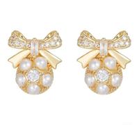 Copper Zirconia Butterfly Clips Non-Pierced Earrings | Gold plated copper, non-pierced design, comfortable mechanism, suitable for sensitive ears