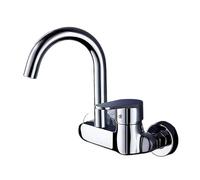CopperChrome-PlatedWall-Mounted Faucetin-Wall Installationhot And Cold Water SinkDouble OpenSinkBalcony Laundry Pool(4)