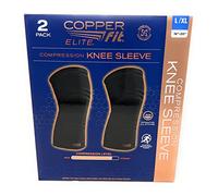 Copperfit Elite Knee Support Knee Sleeve for Joint Pain and Arthritis Relief L/XL - 2 Pack