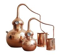 Copperholic 5L Pure Copper Alembic Still for Whiskey, Moonshine, Essential Oils - Analog Thermometer, Handcrafted, Multipurpose, Indoor/Outdoor Use