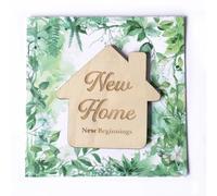 Coppermoon Boutique New Home Card with Wooden Hanging House Plaque Decoration Keepsake | New House Card Gift For Housewarming Party, Ideal as First Home and Moving Gift (Magnet Attached)