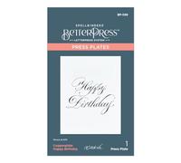 Spellbinders Happy Birthday Press Plate from The Copperplate Everyday Sentiments Collection by Paul Antonio, Metal, ONE
