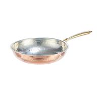 CopperStudio Signature 10” Copper Frying Pan, Hand-Hammered Copper, Non-Reactive tin Lining. Riveted cast-Bronze Handle. Electric stovetop Safe, Oven Safe, PFAS-Free, Broiler Safe to 425°F