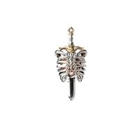 COPPERTIST.WU Beating Heart Pendant Gothic Ribcage Sword Skeleton Jewelry Charm for Men Women (Large)