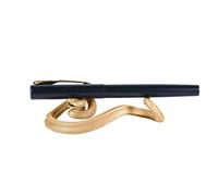 COPPERTIST.WU Brass Rattlesnake Pen Holder Stand Statue Snake Incense Holder Handmade Crafts for Home Decor Creative Office Desktop Ornament Accessories