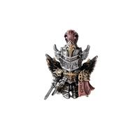COPPERTIST.WU Crimson Templar Pendant Articulated Medieval Knight Necklace, Movable Joints Multi-Metal Copper Brass, Wearable Collectible Gift for Men, Fantasy Jewellery 35mm
