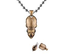 COPPERTIST.WU Cuttlefish Box Opener Pendant Necklace Cute Dangle Charm Pendant CuttlefishJewelry Gift for Women Girls Men, Brass/925 Sterling Silver (Brass)