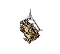 COPPERTIST.WU Cyber Frag Pendant Mechanical Grenade Necklace, Pull-Open Capsule Pendant with Magnetic Click, Multi-Metal EDC Fidget Jewellery, Unique Brass Gift for Men Women