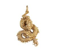 COPPERTIST.WU Dragon Pendant Necklace for Men丨Cool Gothic Punk Brass Dragon Head Animal Charm