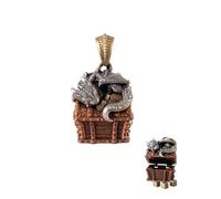 COPPERTIST.WU Dragon Treasure Chest Pendant Necklace Keepsake Jewelry Gift for Men Women Brass, Copper and Bronze