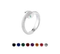 COPPERTIST.WU Hognose Snake Ring Customize Personalized Gemstone Snake Eyes Custom Signet Ring Gift for Men Women (silver)