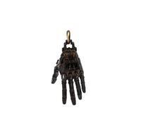 COPPERTIST.WU Mechanical Hand Pendant Necklace, Movable Finger Joints Robot Hand Charm Jewelry for Men Women (Rusted Black)