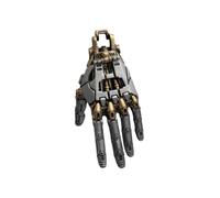COPPERTIST.WU Mechanical Hand Pendant Necklace, Movable Finger Joints Robot Hand Charm Jewelry for Men Women (White bronze)
