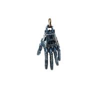 COPPERTIST.WU Mechanical Hand Pendant Necklace, Movable Finger Joints Robot Hand Charm Jewelry for Men Women (Iron Blue)