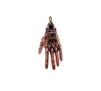 COPPERTIST.WU Mechanical Hand Pendant Necklace, Movable Finger Joints Robot Hand Charm Jewelry for Men Women (Flame Copper)