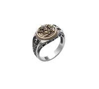 COPPERTIST.WU Medusa Signet Ring Mythological Gr oddess Ring Brass&925 Sterling Silver Jewelry Gift for Women Men (Silver, Q)