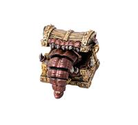 COPPERTIST.WU Mimicling Chest Pendant, Interactive Dungeon Mimic Treasure Chest Pendant Only (No Chain Included), Openable Secret Storage Fantasy RPG DND Jewelry Charm, Brass Copper Gothic Pendant