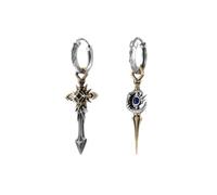 COPPERTIST.WU Moonblade Solarblade Earrings 925 Sterling Silver Celestial Sword Dangle Earrings for Women Men (Sun & Moon (Pair))