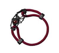 COPPERTIST.WU Spider Rope Bracelet Handmade Adjustable Braided Wristband Unique Jewelry Gift for Him & Her,Obsidian & Red Agate Gemstone (Blackened&Milan rope)