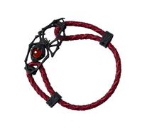 COPPERTIST.WU Spider Rope Bracelet Handmade Adjustable Braided Wristband Unique Jewelry Gift for Him & Her,Obsidian & Red Agate Gemstone (Blackened&Braided Rope)