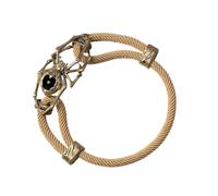 COPPERTIST.WU Spider Rope Bracelet Handmade Adjustable Braided Wristband Unique Jewelry Gift for Him & Her,Obsidian & Red Agate Gemstone (Brass & Milan rope)