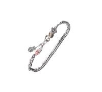 COPPERTIST.WU Tai Chi Alchemy Chain Bracelet Taoist Furnace Pendant with Movable Brass Gourd Thunder Talisman and Banana Fan Charm Handcrafted Eastern Mysticism (22, Centimeters)