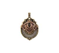 COPPERTIST.WU Tarot Vision Pendant - All-Seeing Eye Necklace, Mystic Divination Jewelry, Spiritual Guidance, Destiny Insights, Smooth Rotation, M, White Bronze & Brass