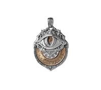 COPPERTIST.WU Tarot Vision Pendant - All-Seeing Eye Necklace, Tarot Card Symbol Pendant, Mystic Divination Jewelry, White Bronze