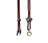 COPPERTIST.WU Viking Shield Sigil Rope Necklace, Dark Red