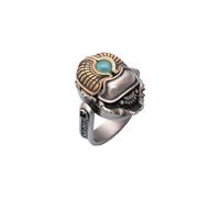 COPPERTIST.WU Vintage Scarab Ring, Scarab Ring, Egyptian Jewellery, Gift for Men and Women, Brass and White Bronze, 8, Brass and White Bronze, No Gemstones
