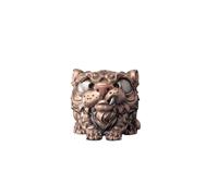 COPPERTIST.WU White Tiger Figurine, Desk Companion & Miniature Sculpture, Hand-Finished Metal Stackable Feng Shui Ornament Gift for Colleagues, Mythical Creature Bureau Series