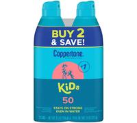 Coppertone Kids SPF 50 Sunscreen Spray - Broad Spectrum, Water-Resistant, 80 Min, #1 Pediatrician Brand, Continuous Spray, 5.5 oz x2 (41100572882)