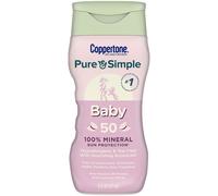 Coppertone Pure and Simple Baby Sunscreen Lotion SPF 50 Broad Spectrum Sunscreen for Baby 6 Fl Oz Bottle
