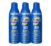 Coppertone SPORT Continuous Sunscreen Spray Broad Spectrum SPF 50 Multipack (5.5 Ounce Bottle, Pack of 3) (Packaging May Vary)