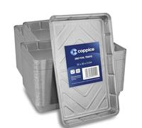 Coppice Aluminium Foil Tray for Baking, BBQ, Roasting, Grilling & Food Storage | 32cm x 20cm x 3cm | Freezer, Microwave, Air Fryer & Oven Safe (250 Trays)