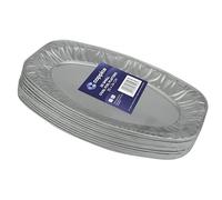 Coppice Oval Aluminium Foil Platters for Parties, Buffets & Entertaining | 35cm x 24cm | Food Safe | 20 Pk (Small)