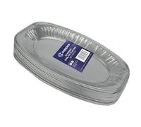 Coppice Oval Aluminium Foil Platters for Parties, Buffets & Entertaining | 42cm x 28cm | Food Safe | 20 Pk (Medium)