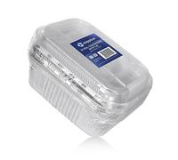 Coppice Strong Aluminium Foil Tray with Plastic Lid for Baking, BBQ, Roasting, Grilling, Air Fryer & Food Storage | 20cm x 13cm | Freezer, Microwave & Oven Safe | 10 pack (Depth 7cm)